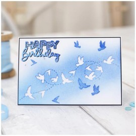 Annchaos Cutting Dies Metal Stencils Scrapbooking Tools DIY Embossing Template for Paper Card Making Album Arts Crafts Supplies (Bird Lace-15.6x4.5cm)