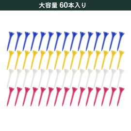 Tabata(タバタ) Golf Tee Plus Slim Tee, Short Plastic Golf Tee, Plus Slim Short Tee, 40mm, 60-piece Set, GV8002