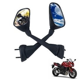 FZ1/FAZER Rückspiegel Langlebig Blendfrei,Motorrad Spiegel für FZ1/FAZER 2007–2013 Street Bike-Schwarz