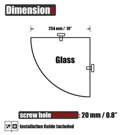 JQK Corner Glass Shelf, Champagne Bronze Bathroom 304 Stainless Steel Shower Triangle Floating Wall Shelf, 10 x 10 Tempered Glass, 2 Pack, TGS190L10-CB-P2