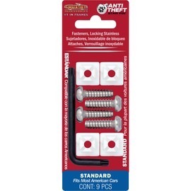 Cruiser Accessories 81200 Locking Fasteners License Plate Frame Hardware, Standard-Stainless Star Pin