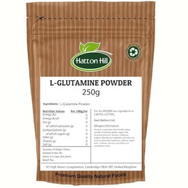 Pure L-Glutamine Powder 250g by Hatton Hill – Premium Amino Acid Supplement for Muscle Recovery & Gut Health – Unflavoured, Vegan Friendly