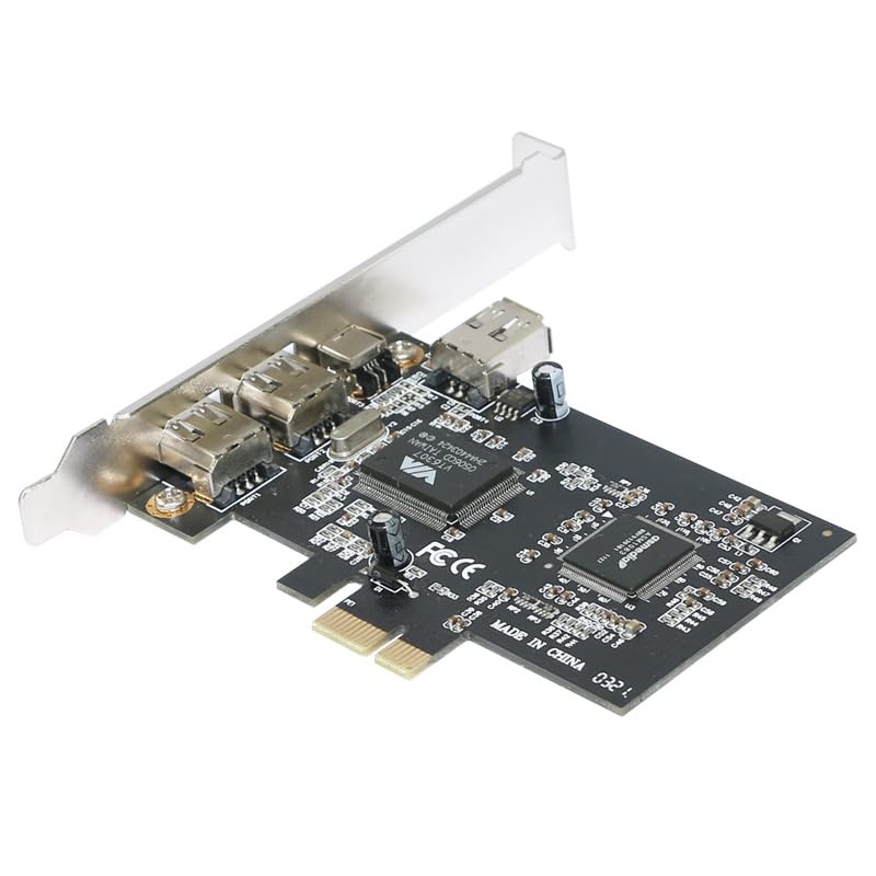 SIENOC PCIe with 6Pins PCI-Express FIREWIRE 400 IEEE 1394 CARD