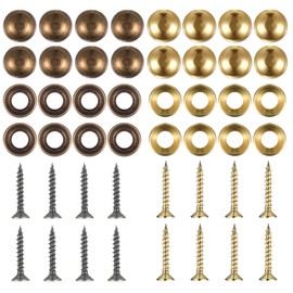 16pcs Pure Brass Decorative Screws with Caps, Upholstery Screws, Decorative Screw for Wood, Mirror Fixing Upholstery Cover Thumb Tacks Self-Tapping Screw for Wall Hangings, Wood Handcrafted Fasteners