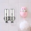 Oumefar Dispensador de Jabón líquido baño Pared Doble 500ml, Plástico