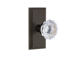 Grandeur 810913 Carre Plate Dummy with Fontainebleau Crystal Knob in Timeless Bronze
