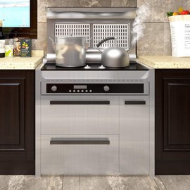 YENHOME 30"X200" Stainless Steel Contact Paper Peel and Stick Countertop Contact Paper Waterproof Silver Stainless Steel Contact Paper for Appliances Refrigerator Wrap Vinyl Silver Metallic Wallpaper