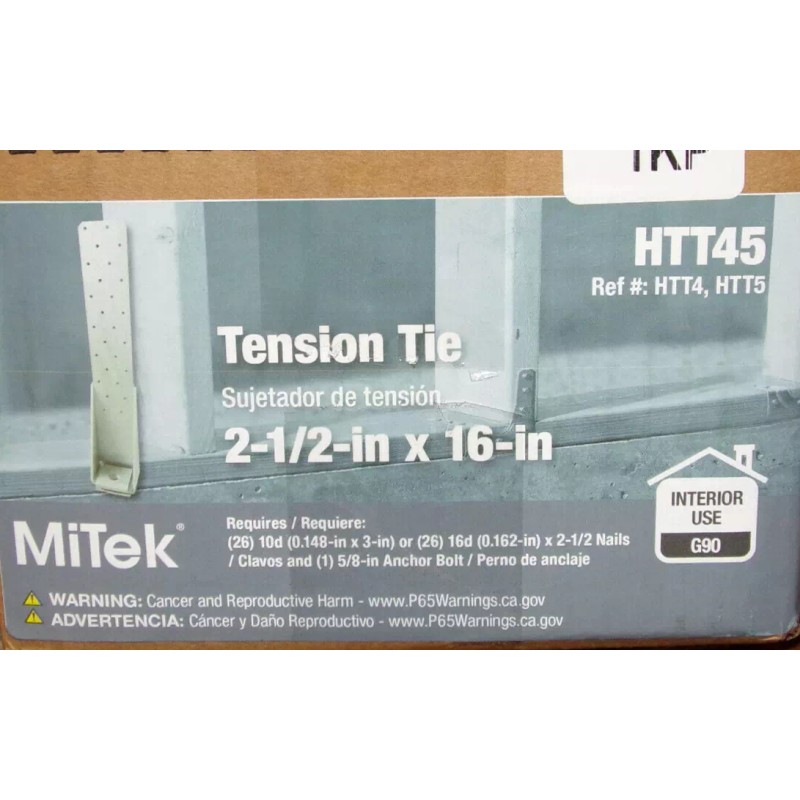 MiTek NEW MiTek HTT45 Hold Down Tension Tie 2-1/2" x