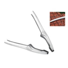 Mirhua Lightweight Freestanding Tongs Yakiniku Tongs, Set of 2, Durable Abrasion Resistant Condiments for Cooking and Freestanding, Floating Tip, Lightweight, Dishwasher Safe (Silver)