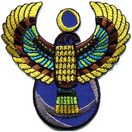 Horus Hawk of Heru Egyptian Headdress Headpiece Bird god ankh Embroidered Applique Iron-on Patch G-66