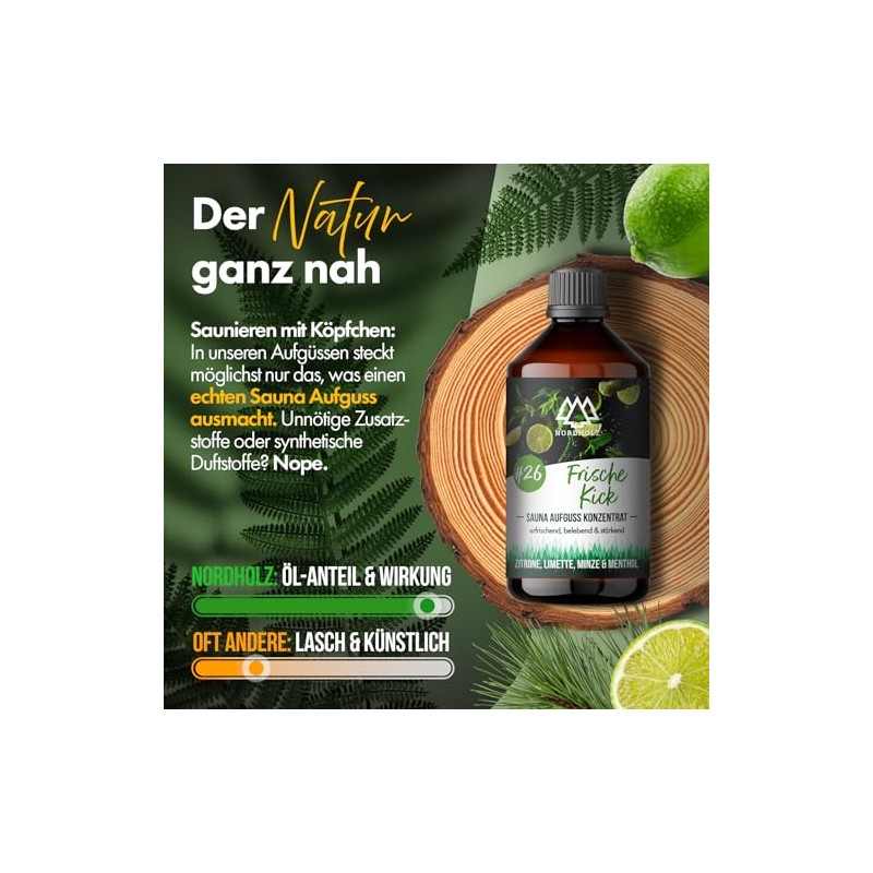 NORDHOLZ® Saunaaufguss [54 Sorten 15ml, 100ml, 250ml] - Sauna Aufgussmittel