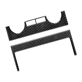 Bilisin 2Pcs Carbon Fiber Decoration, Compatible with Toyota Center A/C Adjustment Panel Trim, Car Interior Accessories for Toyota Tundra 2014-2018 (Black)