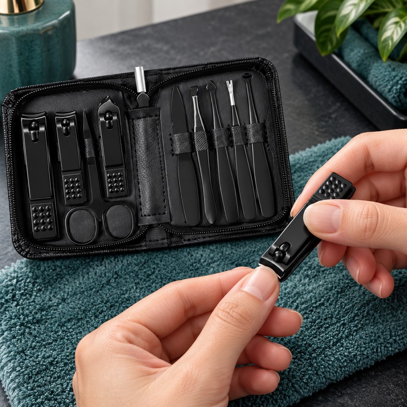 9-Piece Nail Clipper Set – Stainless Steel Manicure & Pedicure