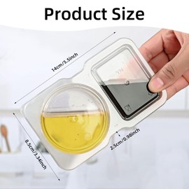 QUIIEOSKIA 20 Pcs Reusable Snack Pack Containers, Small Snack Pots 2 Compartments, Double Compartment Condiment Containers with Lids, Reusable Plastic Portable Storage Food Sauce Dip Pots with Lids