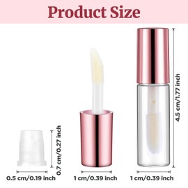 IANFAN 10 Pcs Empty Lip Gloss Tubes, 1.2ml Mini Refillable Lip Balm Bottles with Rubber Insert and Brush Clear Plastic Lip Balm Gloss Containers for Samples Lips Balms Travel Split and DIY Makeup
