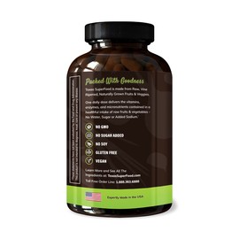 Texas SuperFood - Original Superfood Capsules, Superfood Reds and Greens, All-Natural Whole Food Dietary Supplement, Non-GMO, Gluten Free, Vegan, No Soy, 180 Capsules