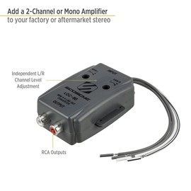 Scosche LOC80 Line Output Converter - 2 Channel High/Low RCA Converter Car Audio - Ideal for Subwoofer Amp - Line Level Converter for Car Stereo Amplifier - Easy Installation - Quality Sound