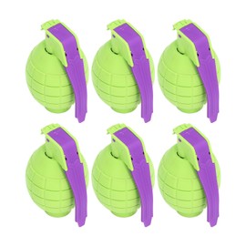 6pcs Kids Toy Hand Grenades Pretend Role Play Plastic Grenades Toys with Realistic Sound Effects and Light for Outdoor Green