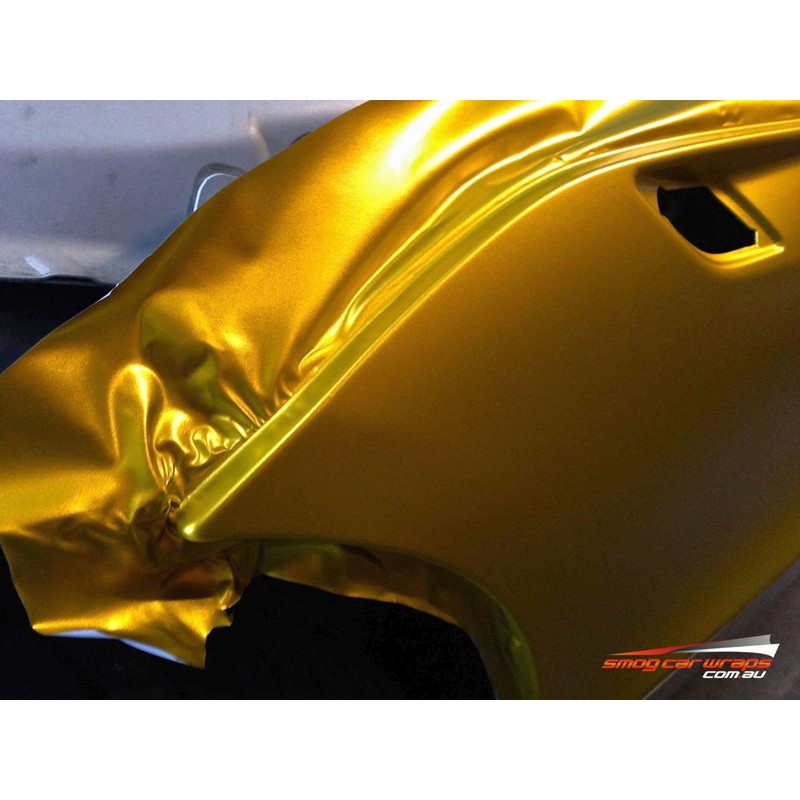 VViViD Gold Satin Chrome Car Wrap 10ft x 5ft Stretch