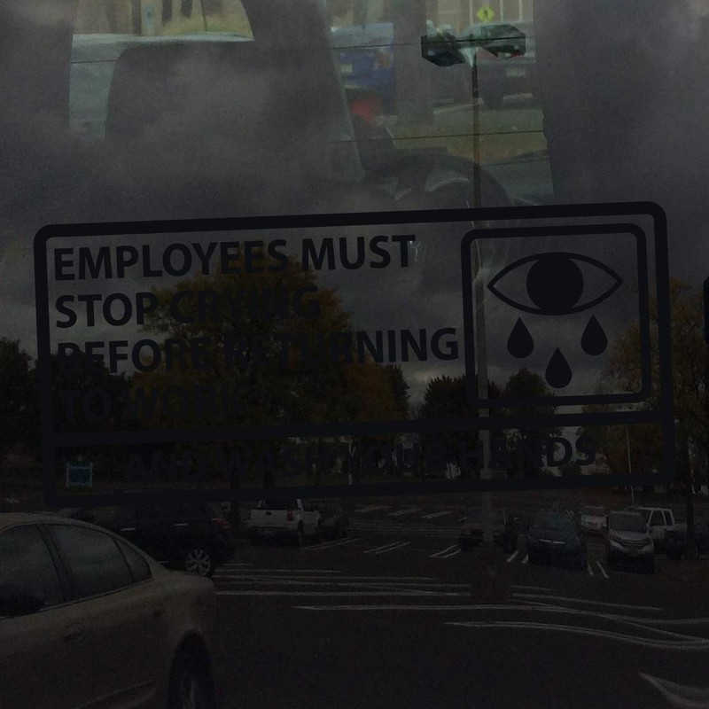 Applicable Pun Employees Must Stop Crying Before Returning to Work