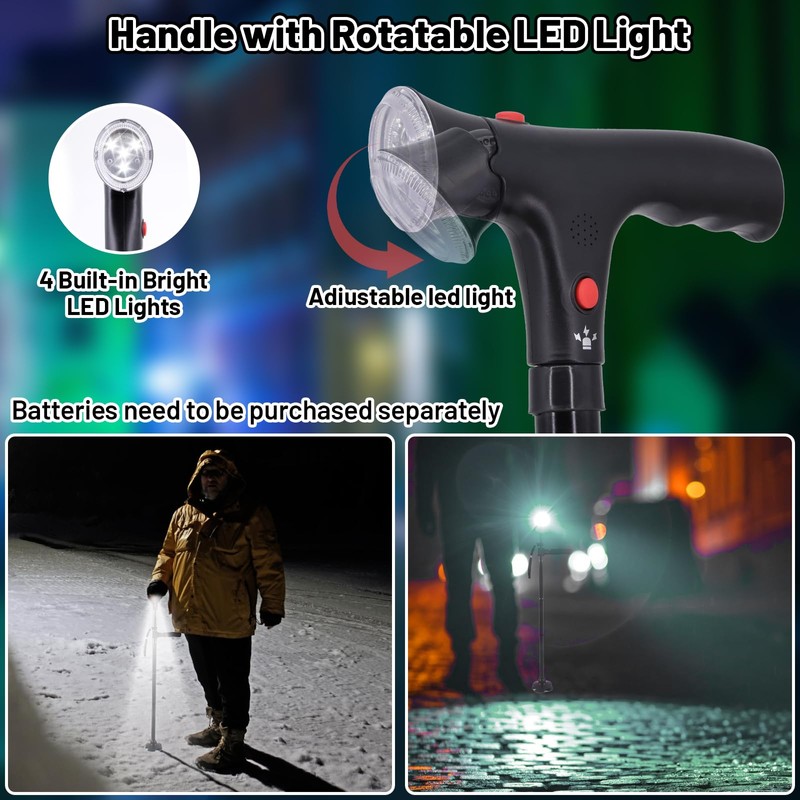 Adjustable Folding Walking Sticks for Men Women Senior Elderly with