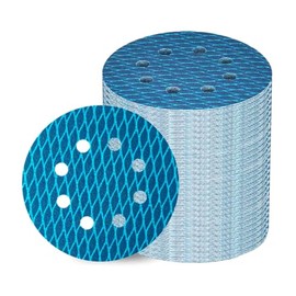 100Pcs Orbital Sander Sandpaper 5inch 8 Hole Sanding Disc Hook Loop Pad Sand Paper Aluminum Blocking Rhombus Sanding Discs for Wood Polishing