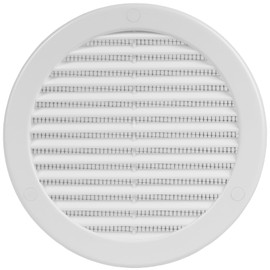 HVAC OV 6" Inch (Grille Dimensions) White Plastic Round Vent Cover - HVAC Air Return Grille - Built-in Protection Screen - 7.4" Inch (External Dimensions)
