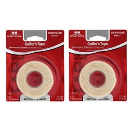 Mueller Golfer’s Grip Tape, Self-Adhering, Lightweight, Residue Free, Conforming Elastic Protective Tape, Helps Protect Fingers & Enhance Grip - 1” x 5yd Stretched, 2 Pack