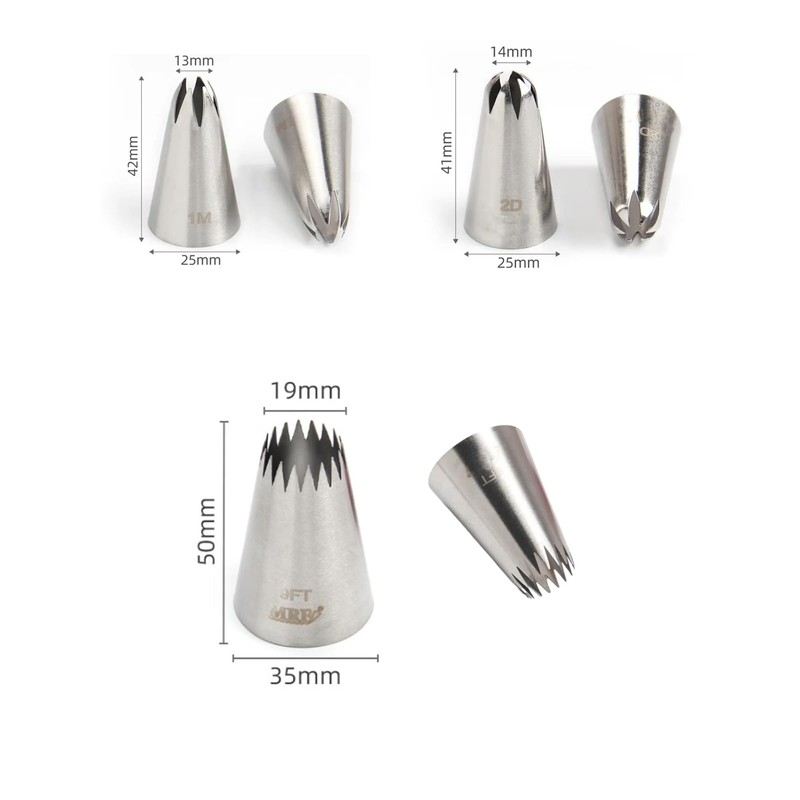 1M 2D 9FT Large Frosting Tips Set – Creat Stunning