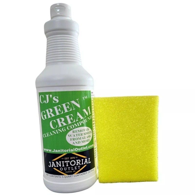 Janitorial Outlet water spot remover glass CJ’s green cream Hard