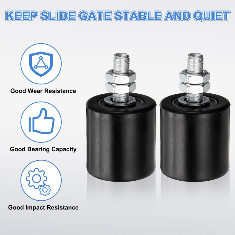 sourcing map 4Pcs Slide Gate Guide Roller, 2" Nylon Rollers