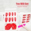 Red UV Press on Nails Medium Almond Shape, Fake Nails