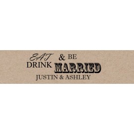 Design That Sign Kraft paper Eat Drink Be Married Wedding Engagement Party Water Bottle Labels