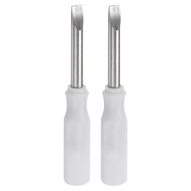 HARFINGTON 2Pcs SL3.0 Mini Slotted Screwdriver 3mm Magnetic Flat Head 45mm Length for Small Appliances Repairs, White