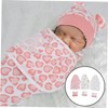 NOLITOY 3sets Swaddle with Matching Hats Soft Cotton Newborn Wraps