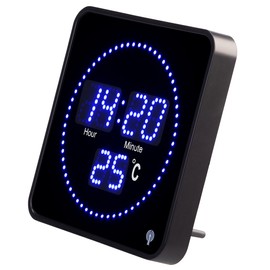 Lunartec Radio-Controlled Clocks: Flat LED Radio Table and Wall Clock, Temperature Display, Blue LEDs (Radio Clock, Digital Wall Clock, Through)