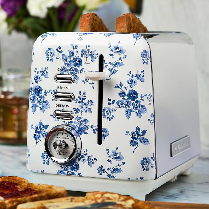 VQ Laura Ashley China Rose Stainless Steel 2 Slice Toaster