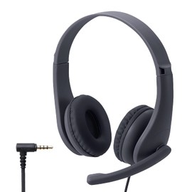 Elecom HS-KD01TBK Headphones, For Children, 0.14 inch (3.5 mm) Connection, 4 Poles, Rotating Microphone Arm, Black, Width 4.8 x Depth 1.7 x Height 4.8 inches (121 x 43 x 122 mm) (Cable Not Included)