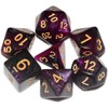 Galaxy DND Dice 7Pieces, Glitter Sparkle Cosmic Purple Black Mixed