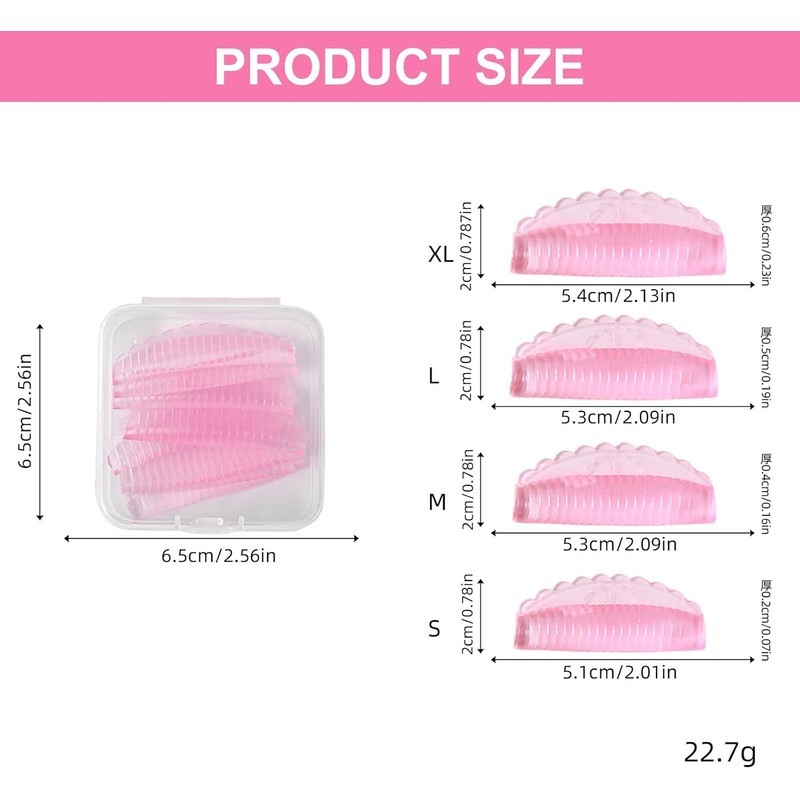 4 pares de herramientas para permanente de pestañas, Transparent Eye