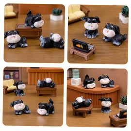 BESPORTBLE 8pcs Miniature Dog Ornaments Delicate Figurines for Garden Accessories Cute Schnauzer Design for Micro Landscape Decoration Lawn and Desktop Decor
