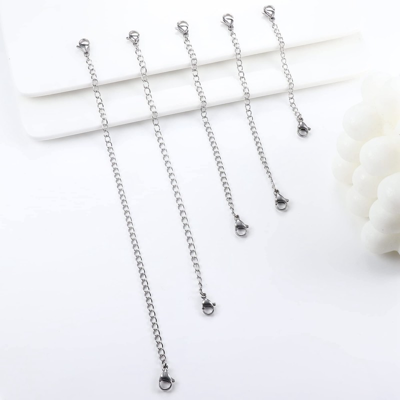 Jstyle 5 Piece Adjuster Chain Necklace Extension Chain Part Necklace
