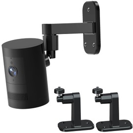 2Pack Security Camera Wall Mount,Compatible with Ring Stick Up Cam Battery/Plug-in/Camera Pro Battery/Ring Indoor Cam(1st Gen),360 Degree Adjustable No Drill Mount for Ring Outdoor Indoor Camera,Black