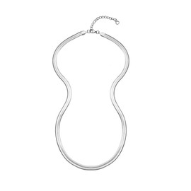 EMATU 18k Real Gold Plated Flat Snake Chain Herringbone Choker Necklace for Women (5MM 20")