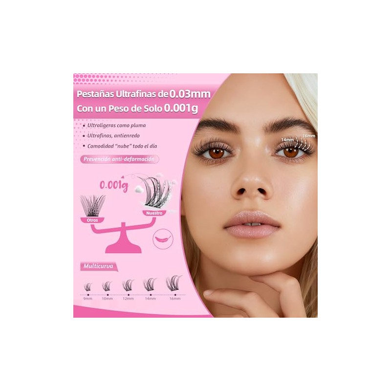 100 Piezas Set de Pinzas Para Pestañas Postizas Autoadhesivas,Las Pestañas