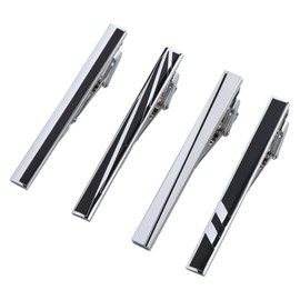 Tie Clip Set, 4 Pieces, Luxury Tie Clips, Men's, Weddings, Stylish, Everyday Work, Business, Funerals, Accessories, Present, Stainless Steel, Stainless Steel
