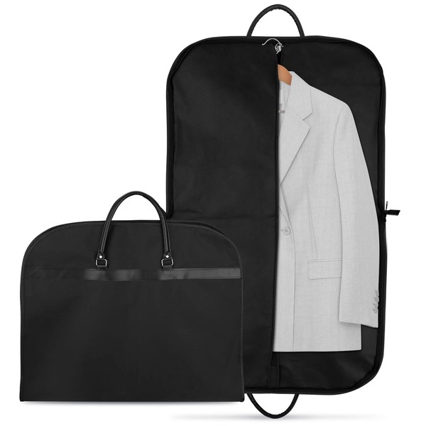Suit Bag 60 x 100 cm Foldable Premium Garment Bag Breathable Garment Bag Suit with Carry Handle Travel Garment Bags for Suit Full Dress with Zip Oxford Fabric (Black)