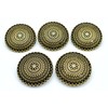 Goldgöre 5 Metal Buttons Golden Patterned 25 mm with Eyelet