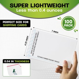 100 Pack Shell Mailer Trading Card Envelopes by Hobby Armor, 7" x 4.35" Trading Card Mailers for Shipping, Perfect Sized Shipping Envelope for Mailing Semi-Rigid and Toploaders, Protector Supplies