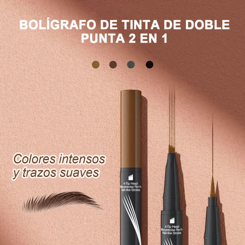 Delineador De Cejas 2 Puntas Impermeable 24h Duración